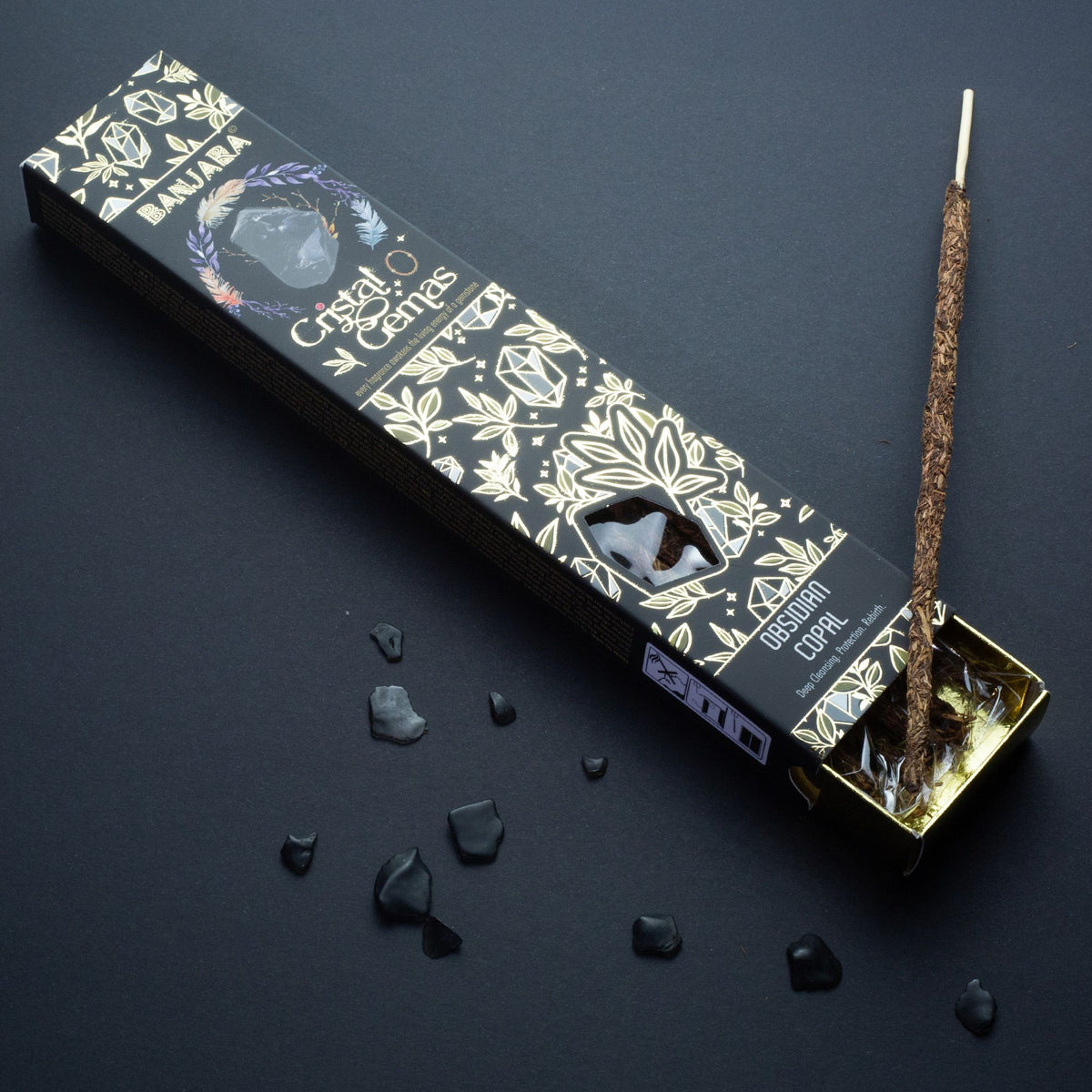 „Banjara“ kopalo smilkalai su obsidianu „Obsidian Copal“, 15 g