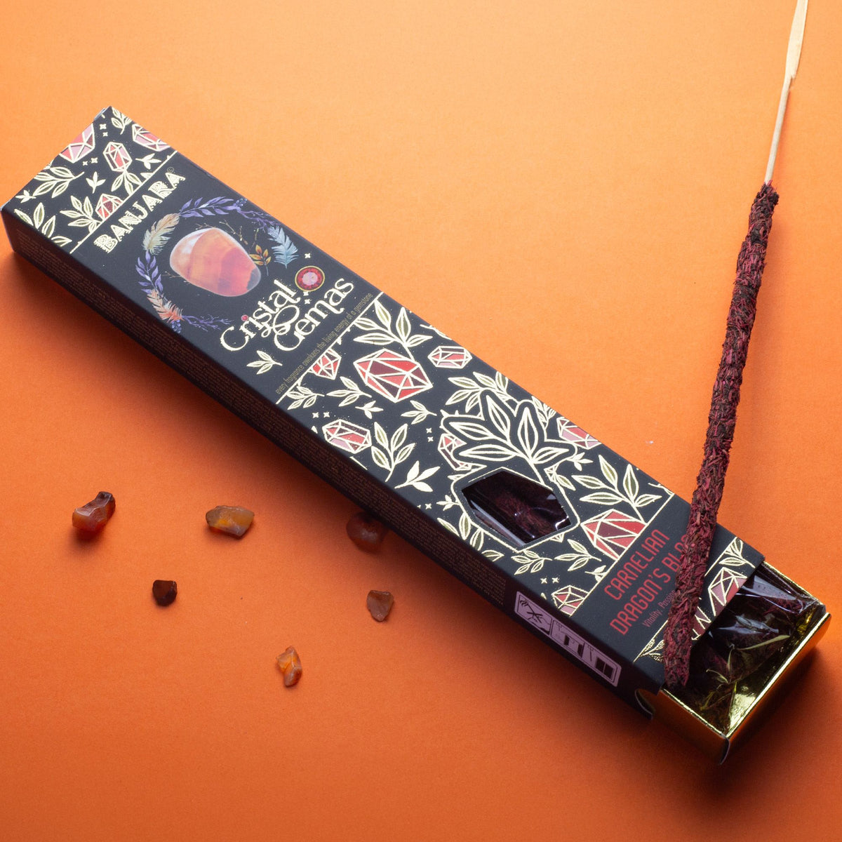 „Banjara“ smilkalai „Dragon’s Blood“ su karneoliu, 15 g
