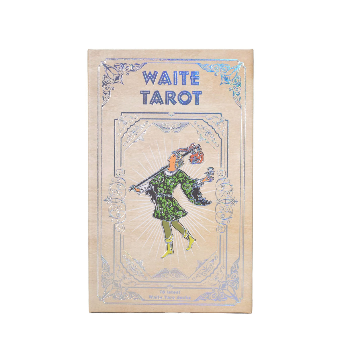 Taro kortos „Waite“ su sidabro folijos detalėmis ir knygele